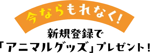 今ならもれなく！新規登録で「アニマルグッズ」プレゼント！