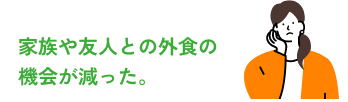 家族や友人との外食の機会が減った。