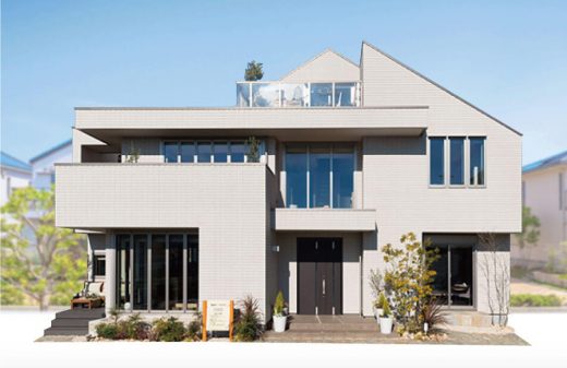 写真：CUBIC Lハット 二世帯モデル外観　旭化成ホームズ（ヘーベルハウス）