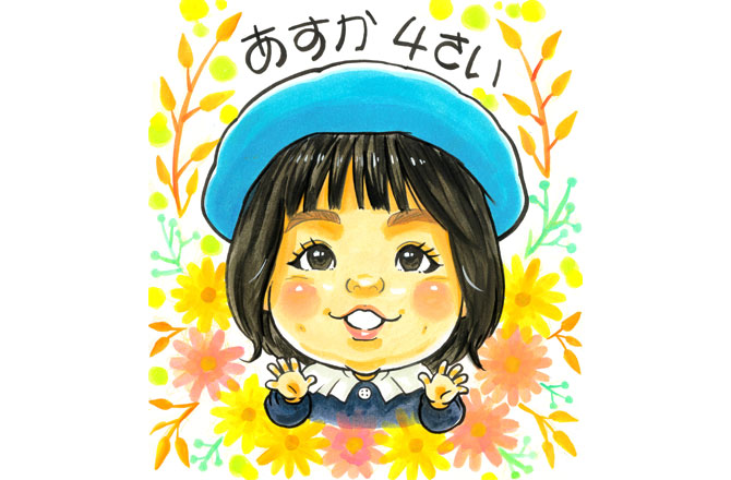 写真:女の子の似顔絵