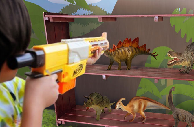 写真：恐竜のシューティングゲーム