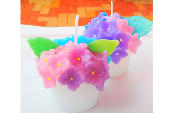 写真:紫陽花のアロマキャンドル