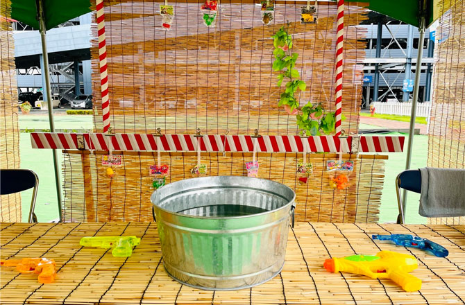 写真:水鉄砲射的