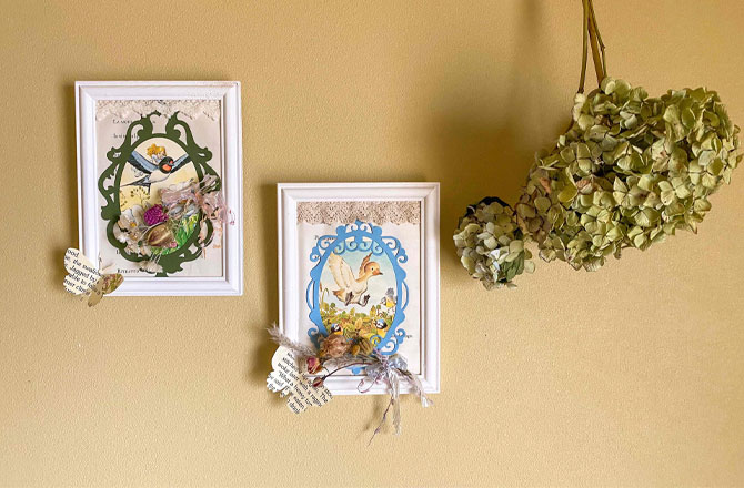 写真:絵本で作ったウォールデコ