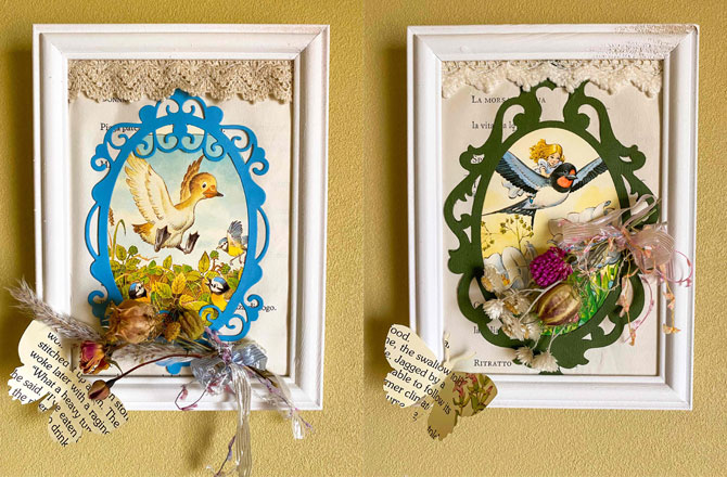 写真:絵本で作ったウォールデコ
