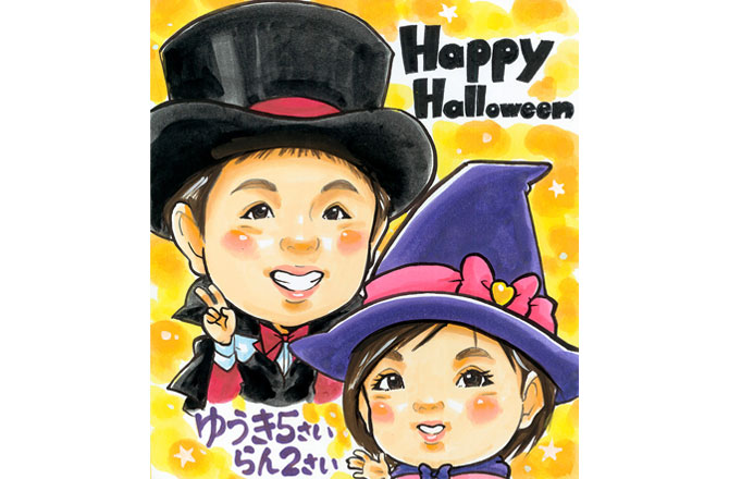 写真:ハロウィン似顔絵