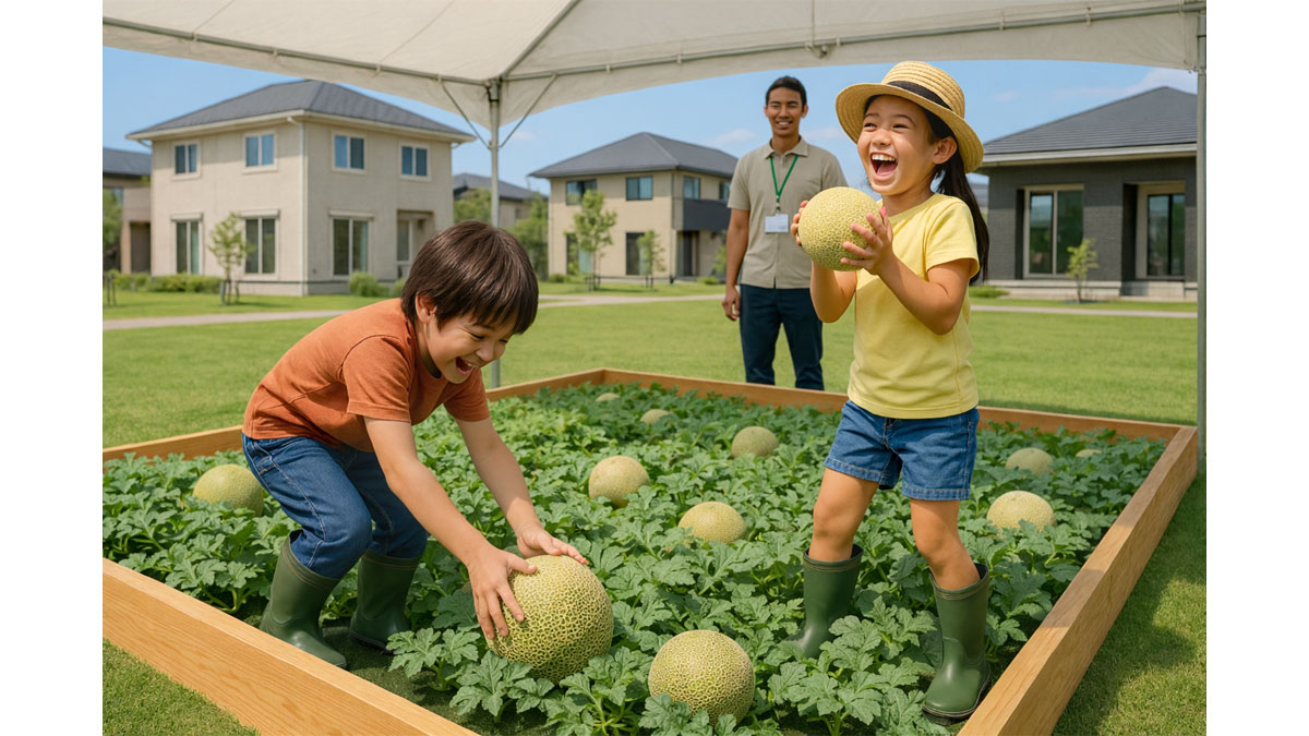 メロンの収穫体験＆メロンパフェプレゼント