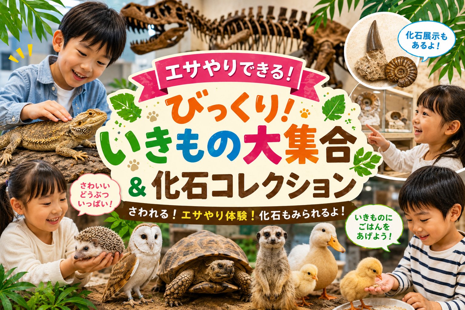 さわれる！エサやりできる！びっくりいきもの大集合＆化石コレクション_三郷ハウジングステージ