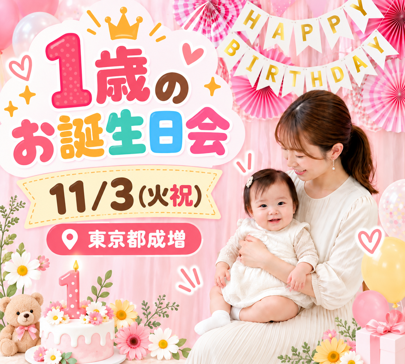 みんなでお祝い！１歳のお誕生日会